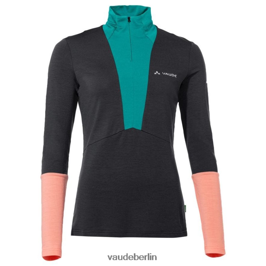 VAUDE Monviso Merino Langarm-T-Shirt mit halbem Reißverschluss Schwarz Kleidung HLT448869