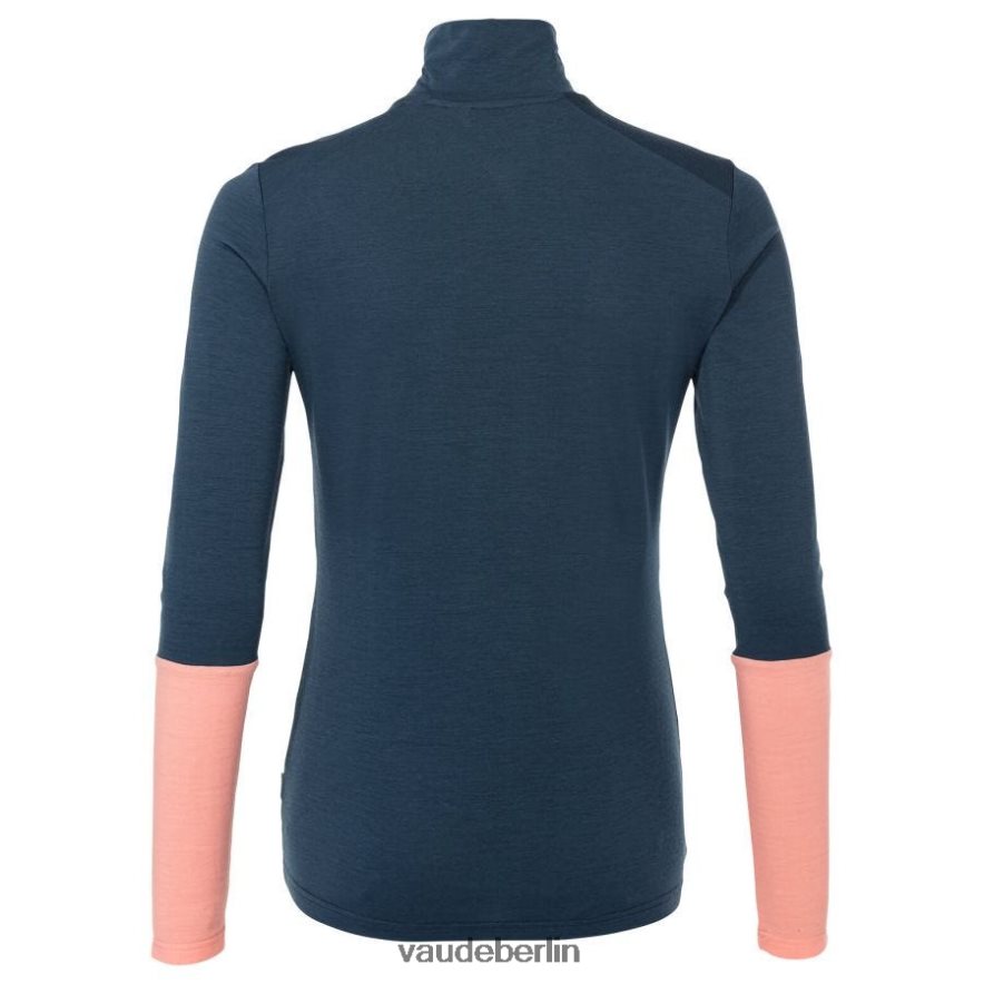 VAUDE Monviso Merino Langarm-T-Shirt mit halbem Reißverschluss dunkles Meer Kleidung HLT448868