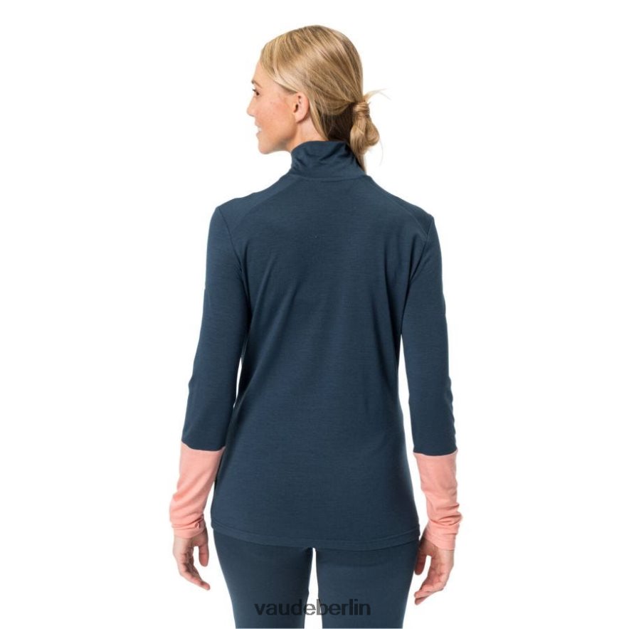 VAUDE Monviso Merino Langarm-T-Shirt mit halbem Reißverschluss dunkles Meer Kleidung HLT448868