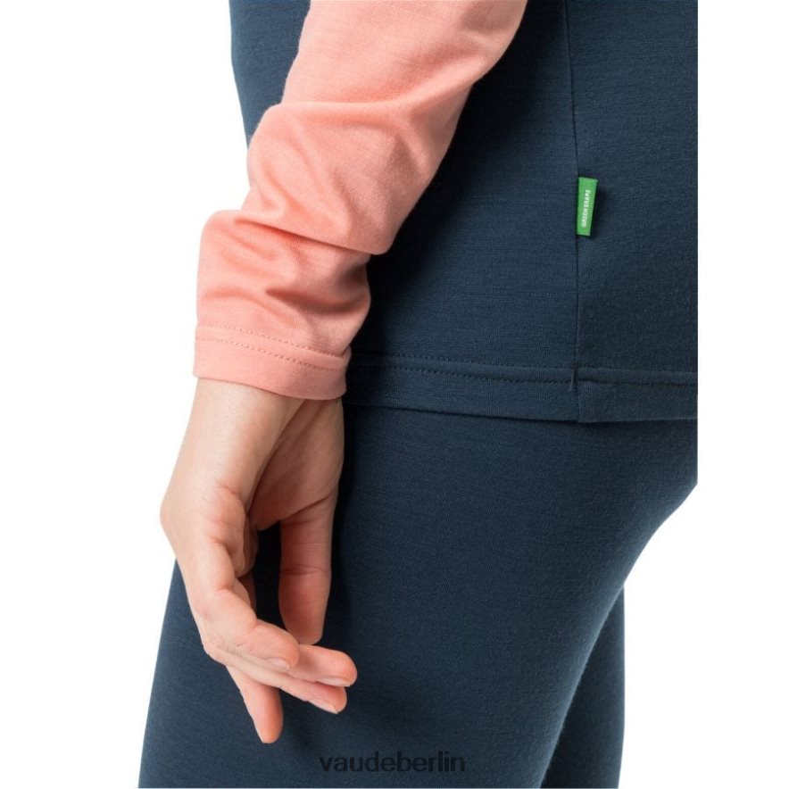 VAUDE Monviso Merino Langarm-T-Shirt mit halbem Reißverschluss dunkles Meer Kleidung HLT448868
