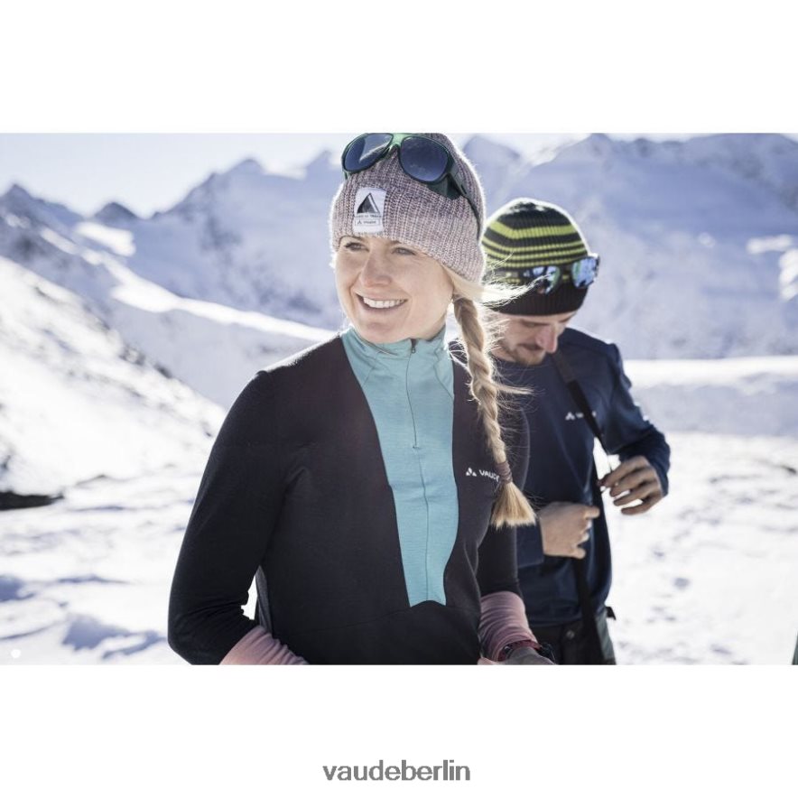 VAUDE Monviso Merino Langarm-T-Shirt mit halbem Reißverschluss dunkles Meer Kleidung HLT448868