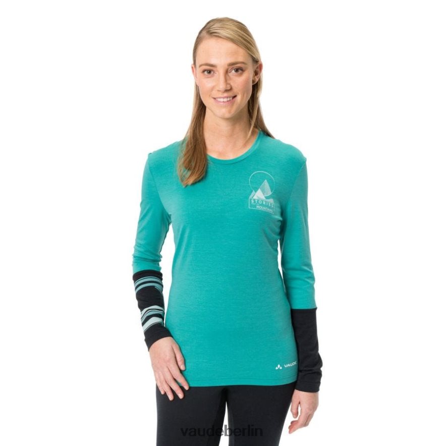 VAUDE monviso Merino-Langarm-T-Shirt helles Aqua Kleidung HLT448792
